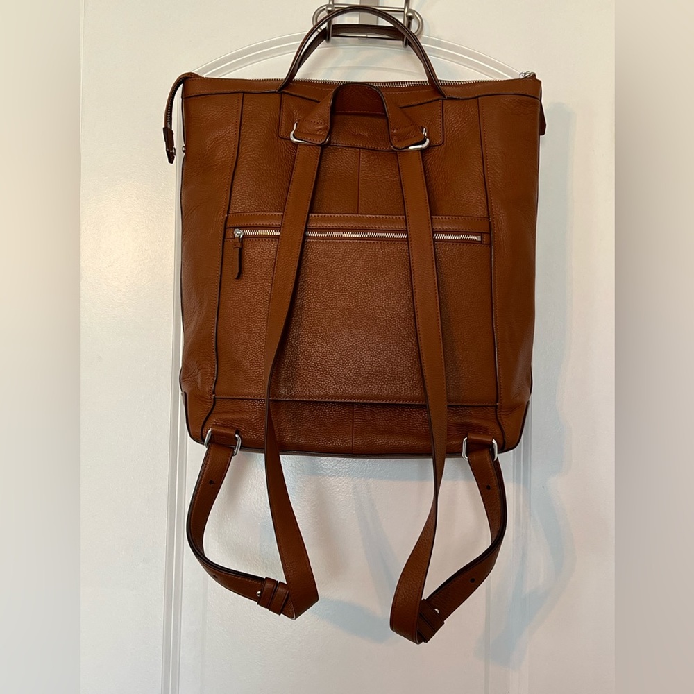 Like New - Cole Hana Brown Leather Convertible Backpack